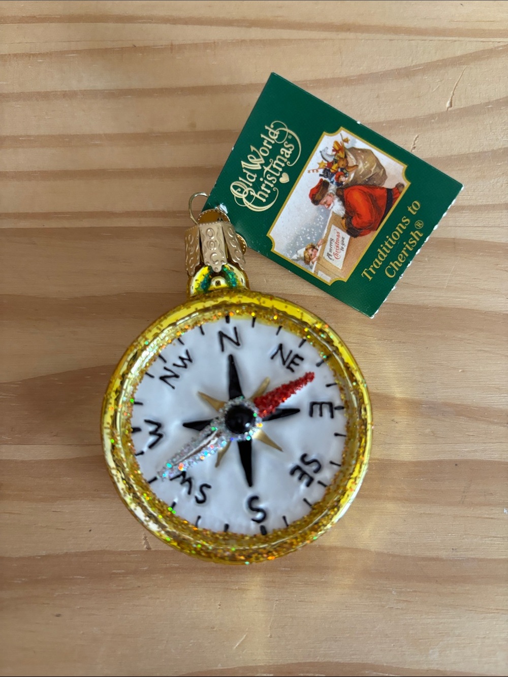 NWT Old world Christmas compass blown glass ornament